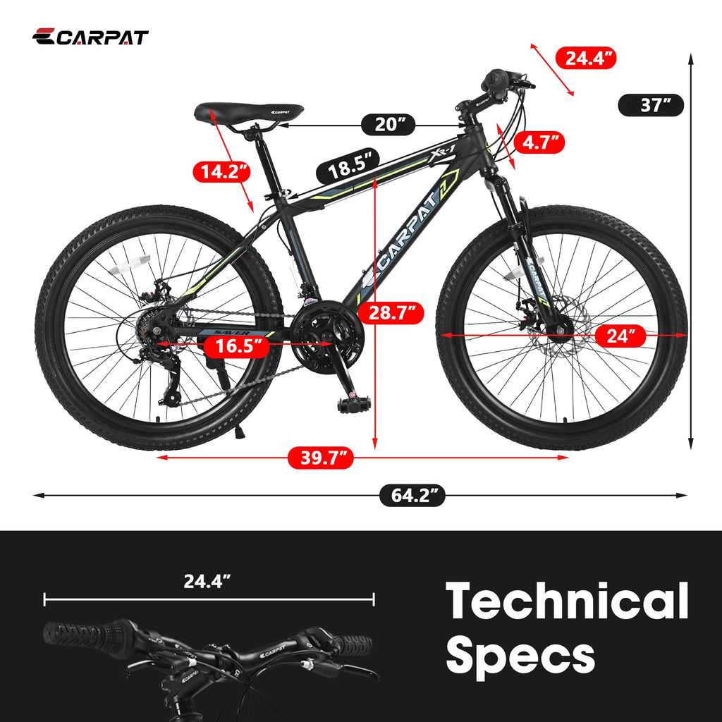 26" Adult Mountain Bike - 21-Speed, Dual Suspension & Disc Brakes