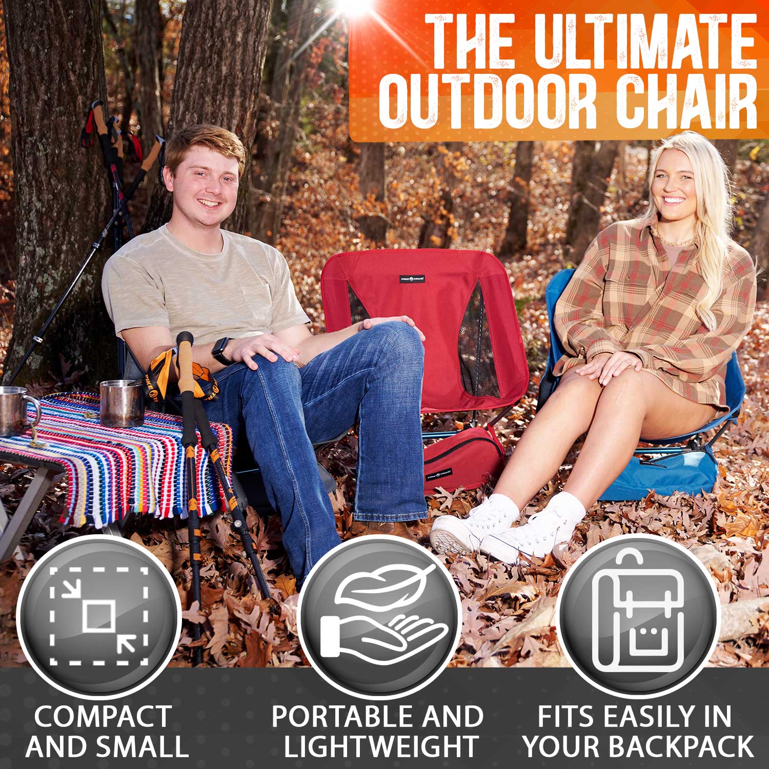 Pike Trail Ultralight Compact Outdoor Camping Tailgate Festival Beach Chair