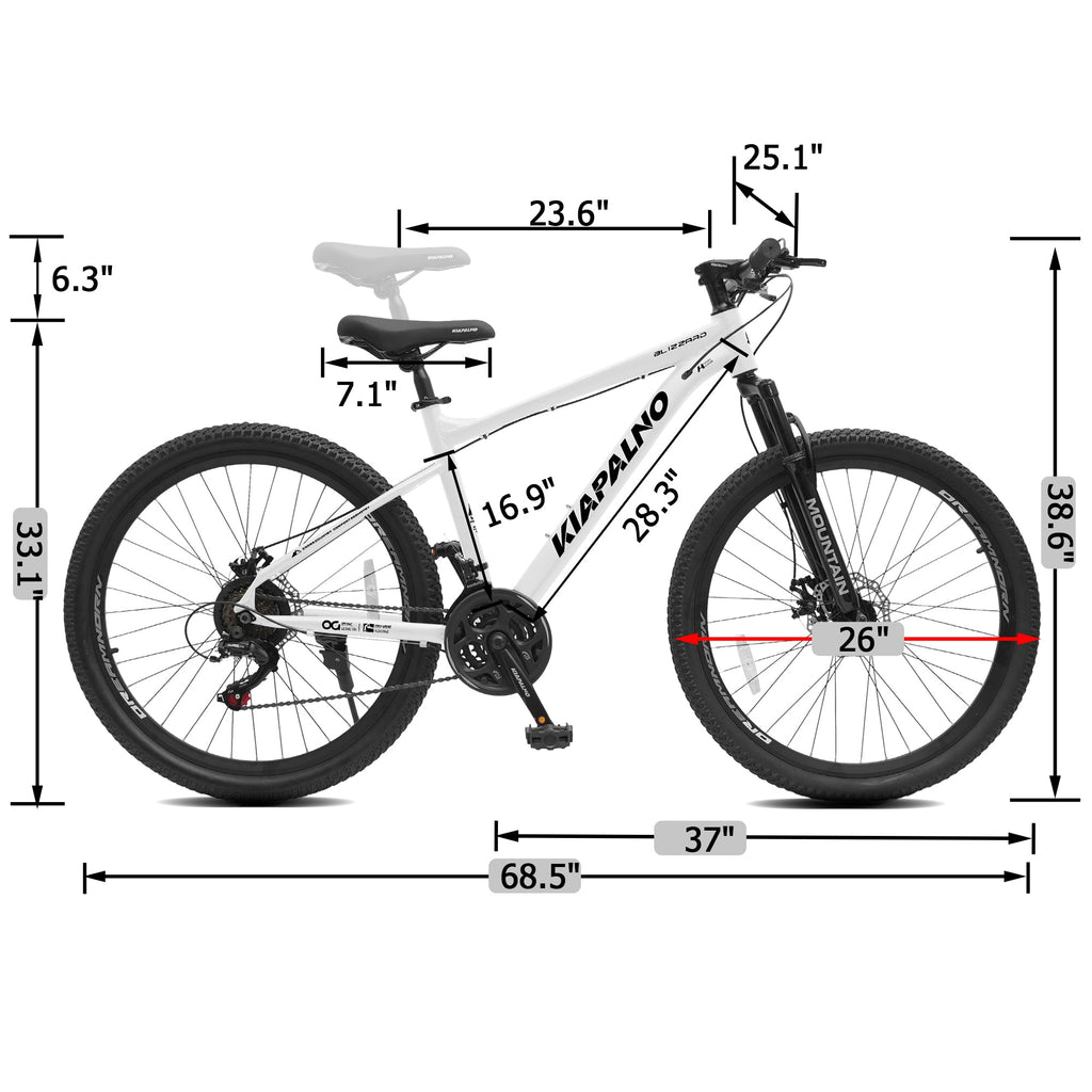 26" AllTrail Adult Mountain Bike | 21-Speed Hardtail (White)