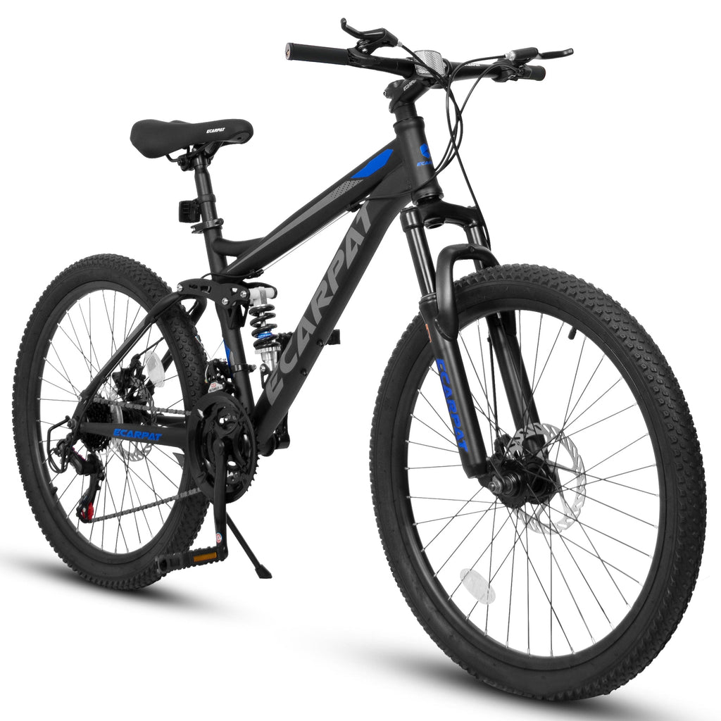26” TrailX - Mountain Bike | Full Suspension | 21-Speed | Black