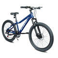 24" Youth Mountain Bike (Blue) - 7-Speed, Front Suspension & Hybrid Brakes
