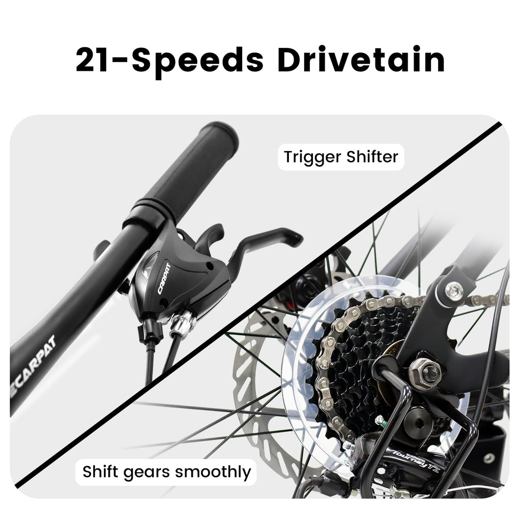 26” TrailX - Mountain Bike | Full Suspension | 21-Speed | Black