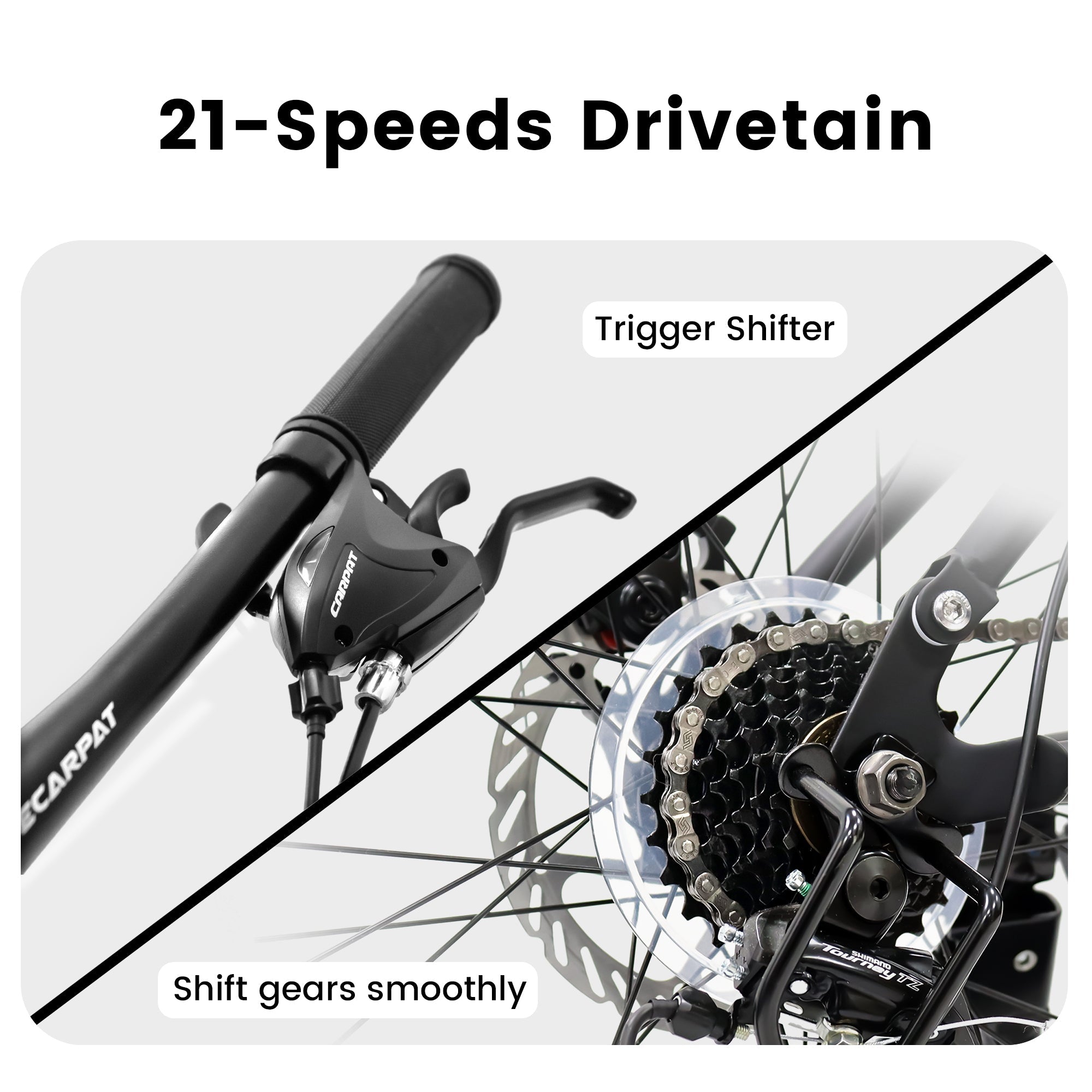 26” TrailX - Mountain Bike | Full Suspension | 21-Speed | Black