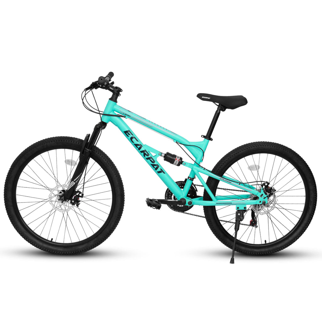 26" Adult Mountain Bike (Blue) - 21-Speed, Dual Suspension & Disc Brakes