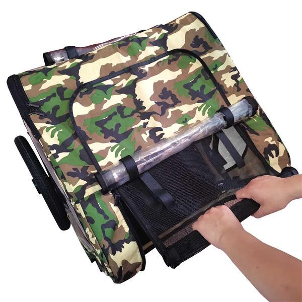 Camouflage Folding Bike Trailer – Cargo Carrier for Camping & Travel