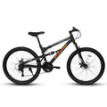 26" Adult Mountain Bike (Black) - 21-Speed, Dual Suspension & Disc Brakes
