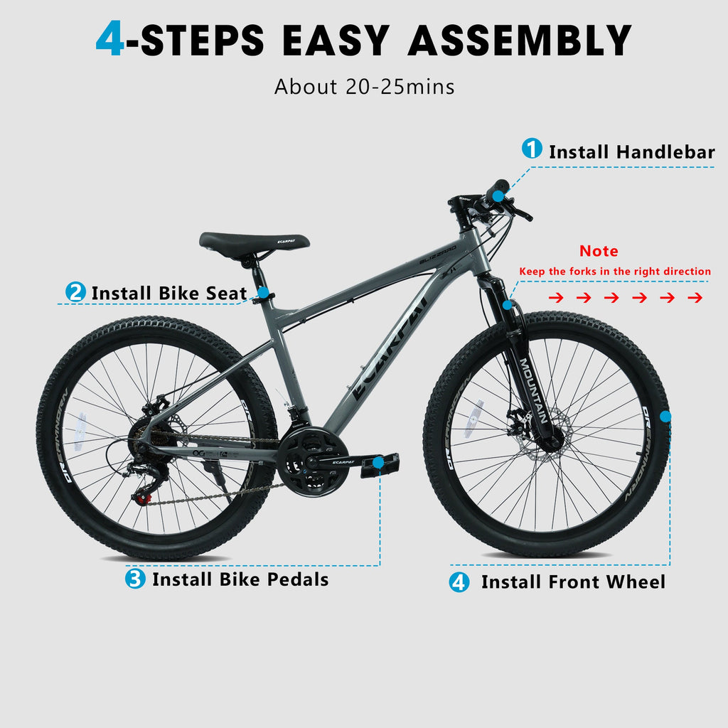 26" AllTrail  Adult Mountain Bike | 21-Speed Hardtail (Grey-Black)