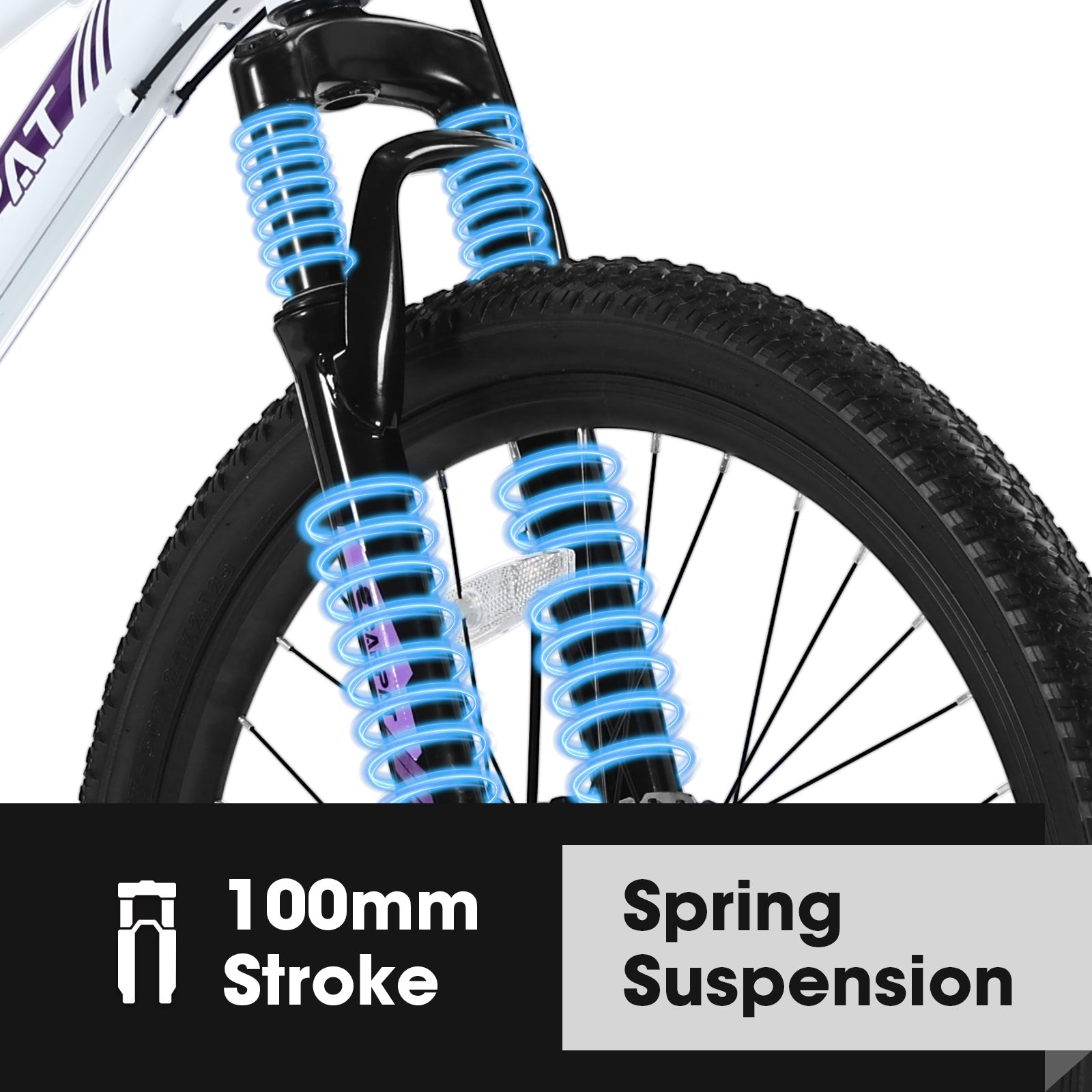 24" Women & Teen Mountain Bike (White/Pink) - Shimano 21-Speed, Dual Disc Brakes & 100mm Front Suspension