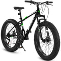 26" Elecony Fat Tire Mountain Bike - Full Shimano 21-Speed, Dual Disc Brakes & Front Suspension