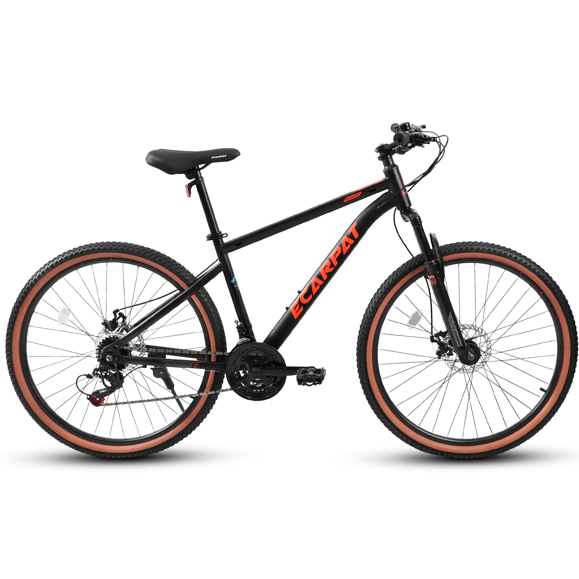 24" TrailLite Adult Mountain Bike | 21-Speed Hardtail (Red-Black)