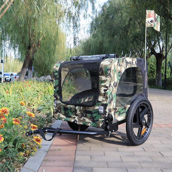 Camouflage Folding Bike Trailer – Cargo Carrier for Camping & Travel