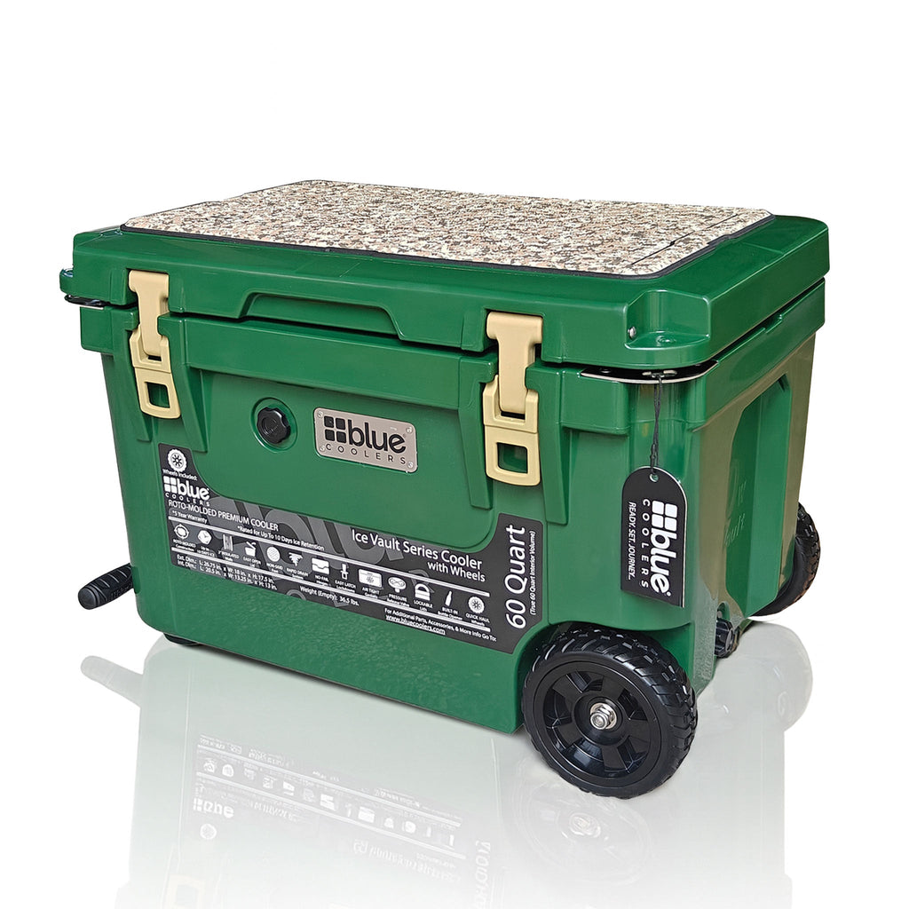 60 Quart Ice Vault Roto-Molded Cooler with Wheels - Promo