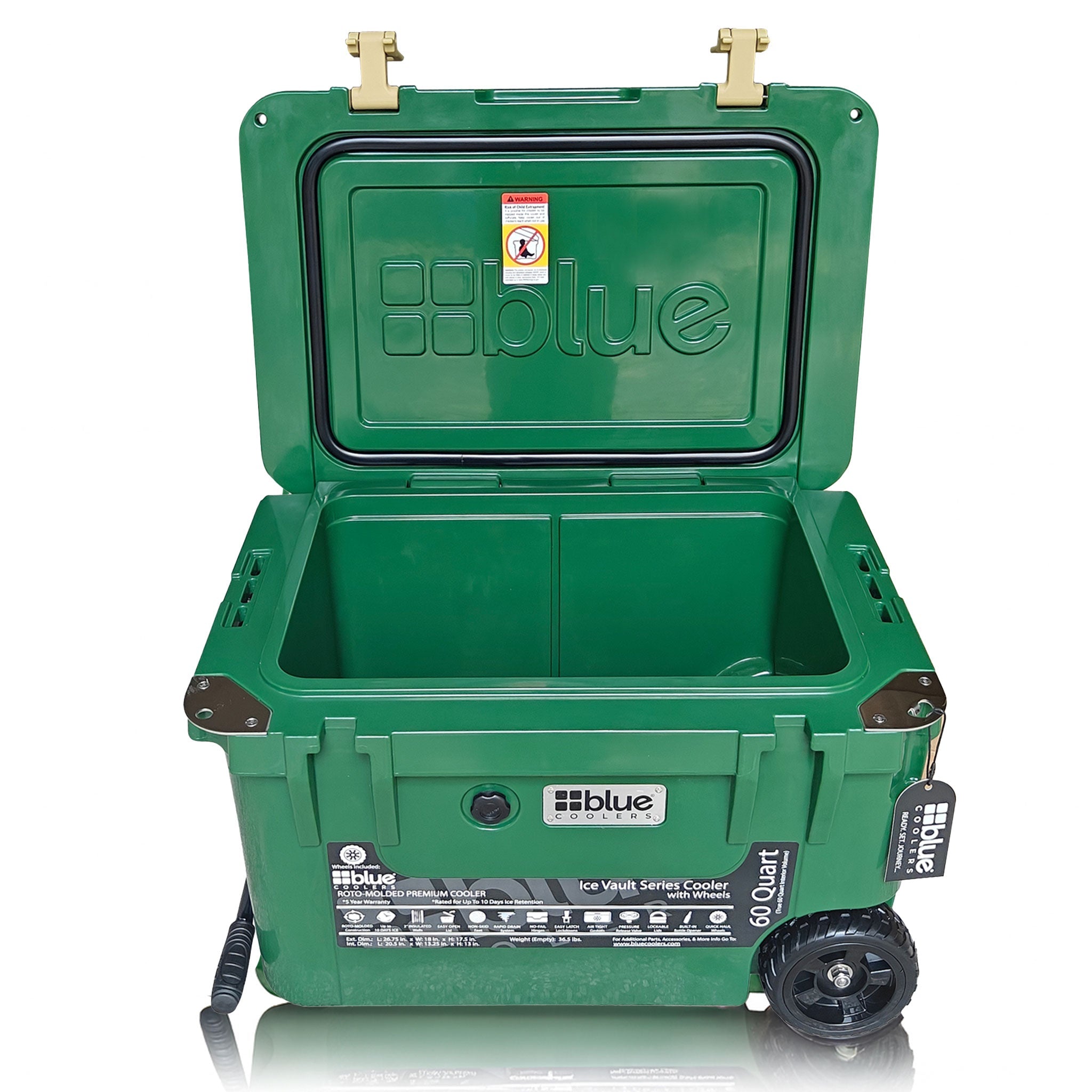 60 Quart Ice Vault Roto-Molded Cooler with Wheels - Promo