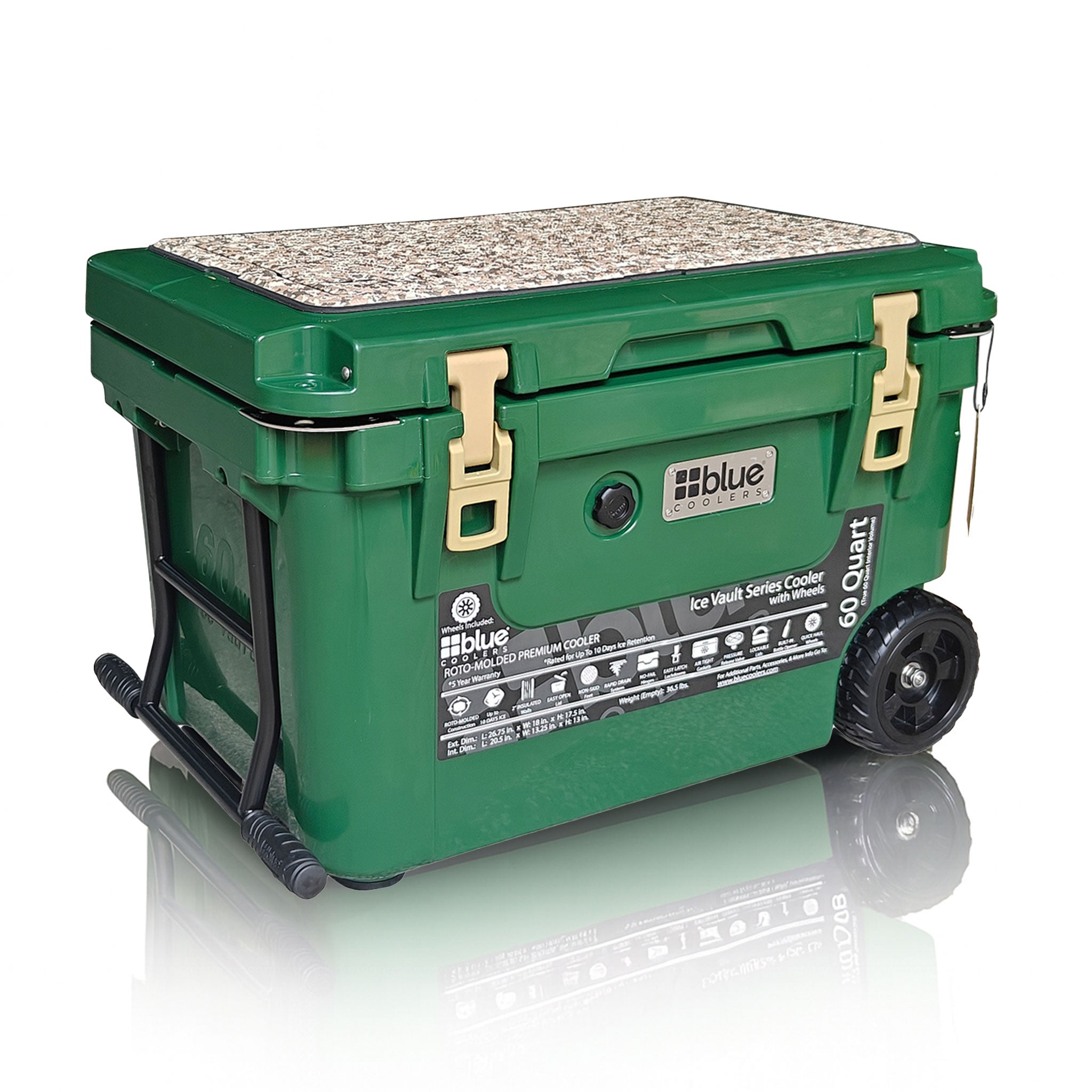 60 Quart Ice Vault Roto-Molded Cooler with Wheels - Promo