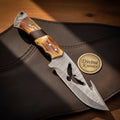 Eagle Talon Gut Hook Knife with Bird Cutout Blade and Antler Handle
