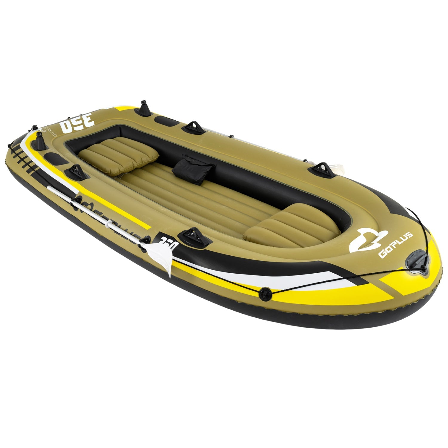 4-Person Inflatable Fishing Boat with Oars and Pump