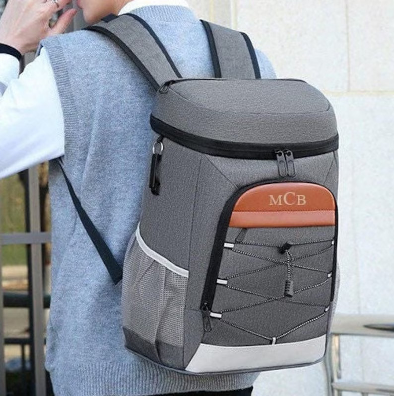 Personalized Groomsmen Gift Cooler Backpack, Insulated Hiking Cooler Beer Backpack, Christmas Gift for Him