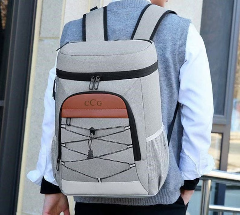 Personalized Groomsmen Gift Cooler Backpack, Insulated Hiking Cooler Beer Backpack, Christmas Gift for Him
