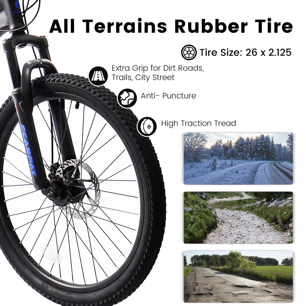 26” TrailX - Mountain Bike | Full Suspension | 21-Speed | Black
