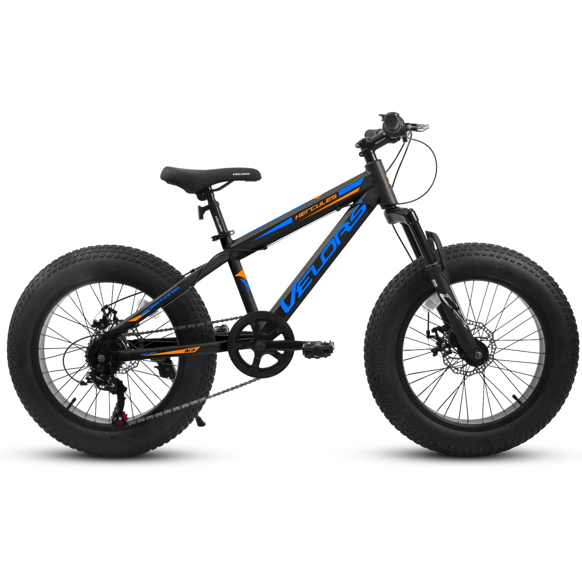 20" Kids & Youth Fat Tire Mountain Bike - 7-Speed, Dual Disc Brakes & Front Suspension