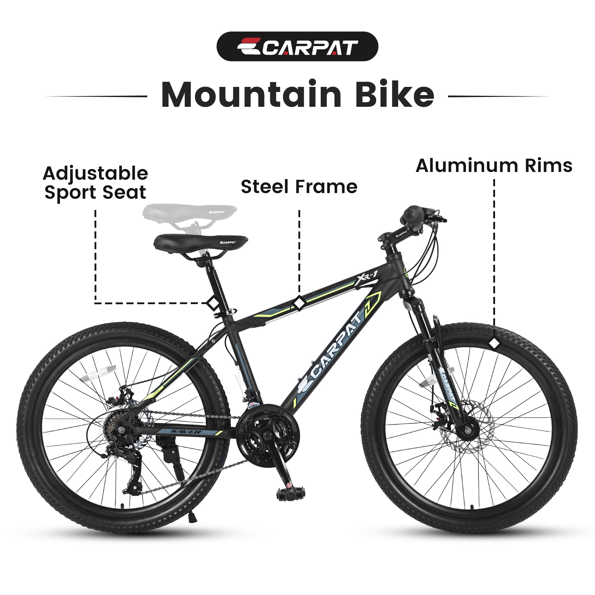 26" Adult Mountain Bike - 21-Speed, Dual Suspension & Disc Brakes