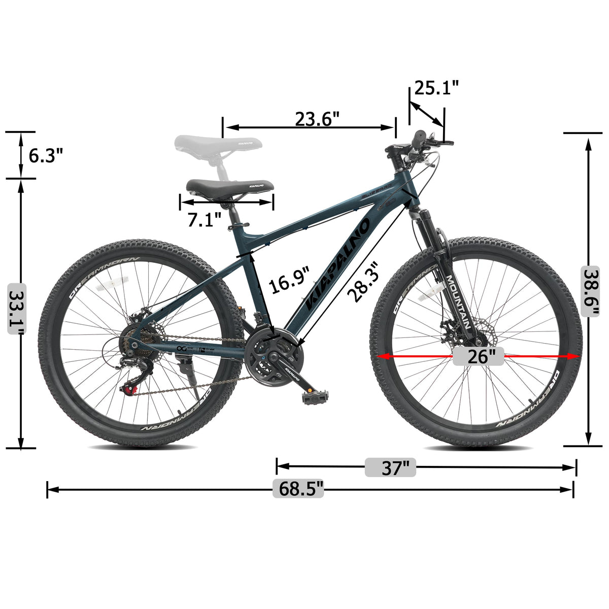 26" AllTrail  Adult Mountain Bike | 21-Speed Hardtail (Blue)