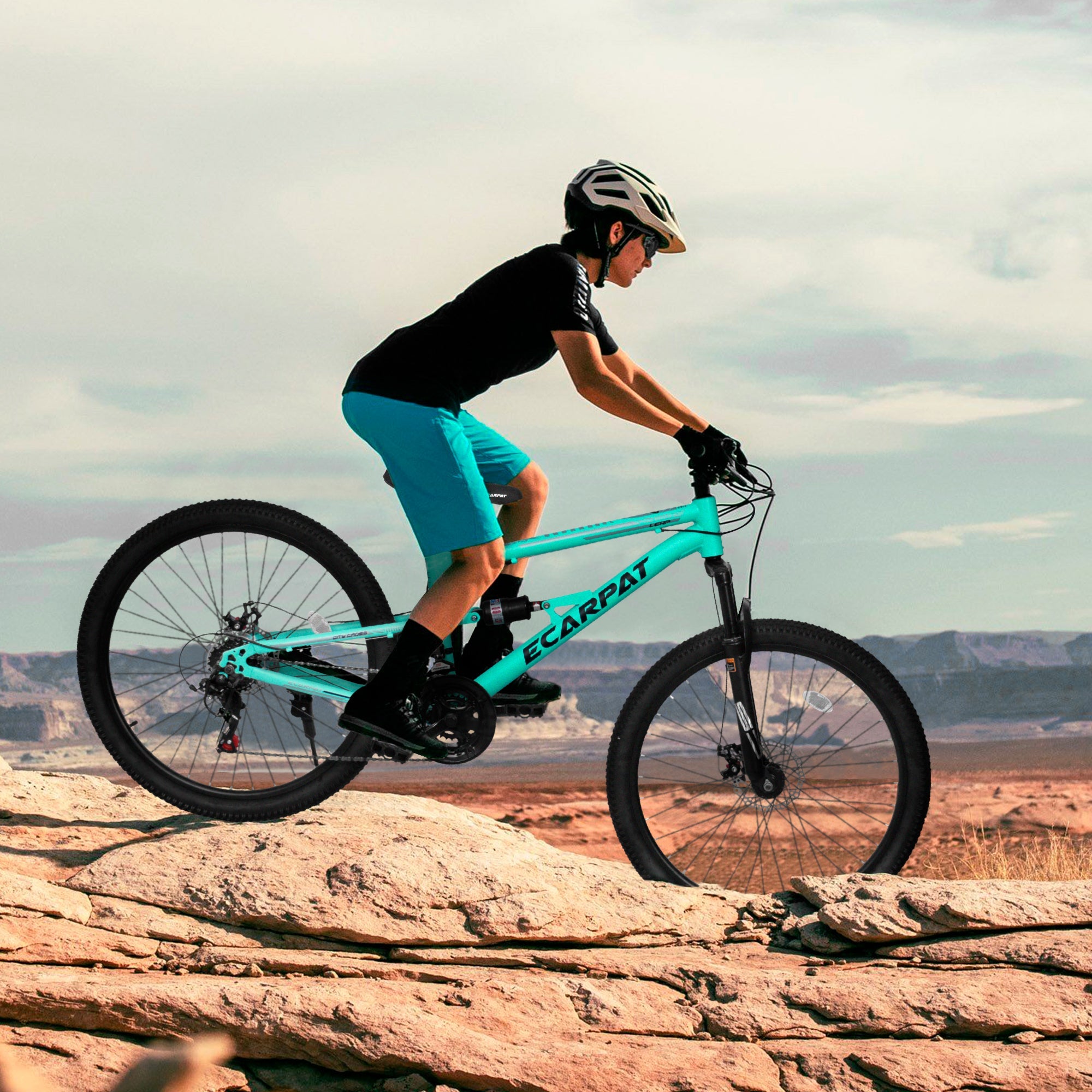 26" Adult Mountain Bike (Blue) - 21-Speed, Dual Suspension & Disc Brakes