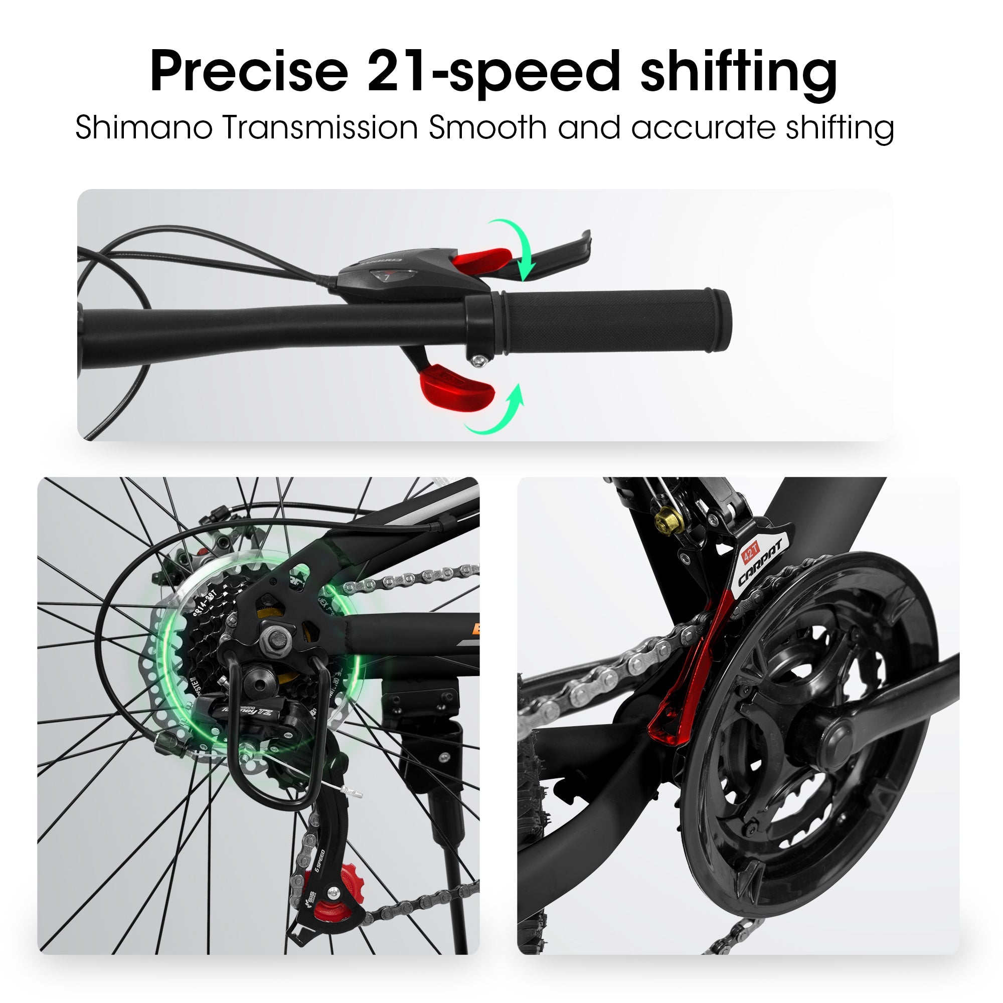 26" Adult Mountain Bike (Black) - 21-Speed, Dual Suspension & Disc Brakes