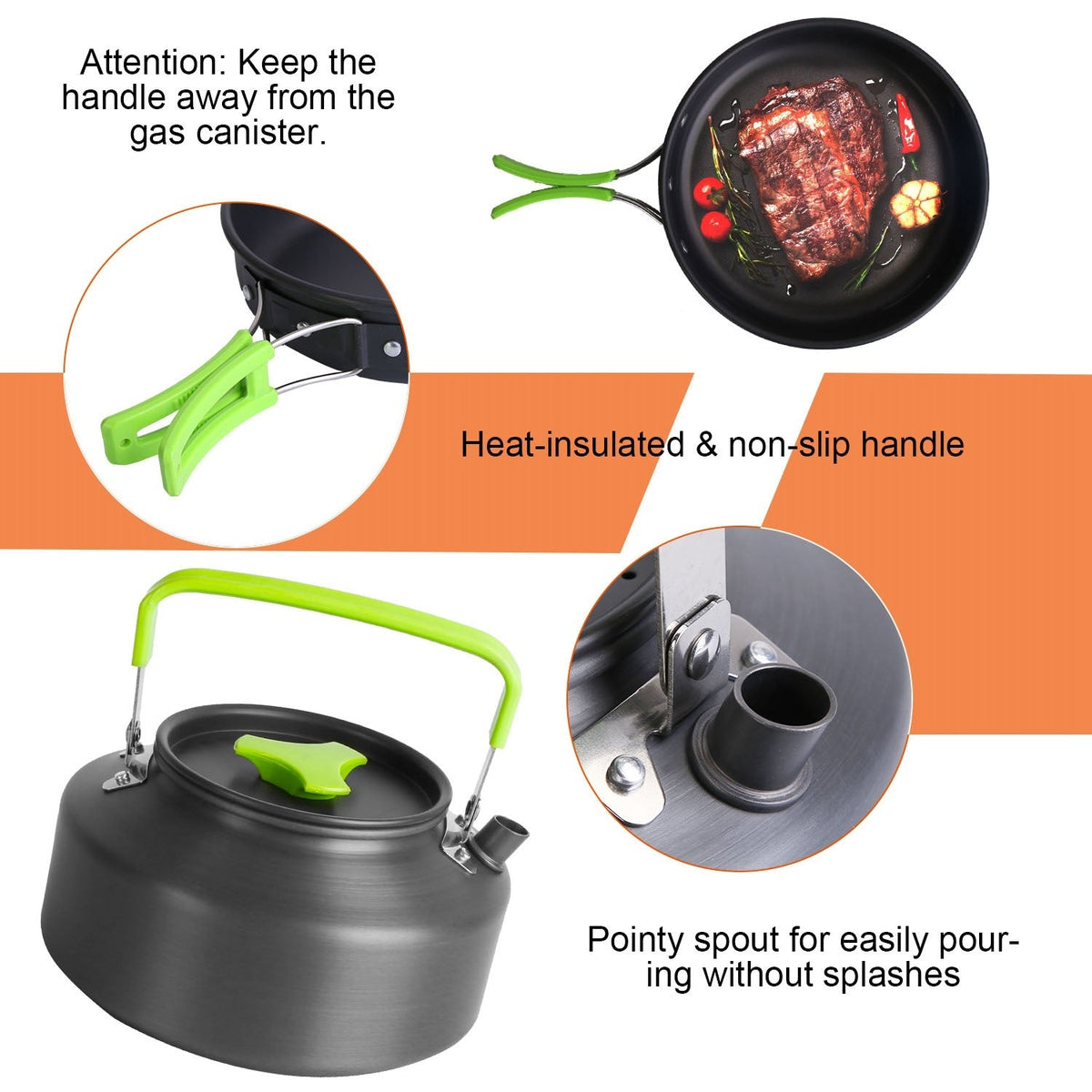 16-Piece Camping Cookware Set with Kettle