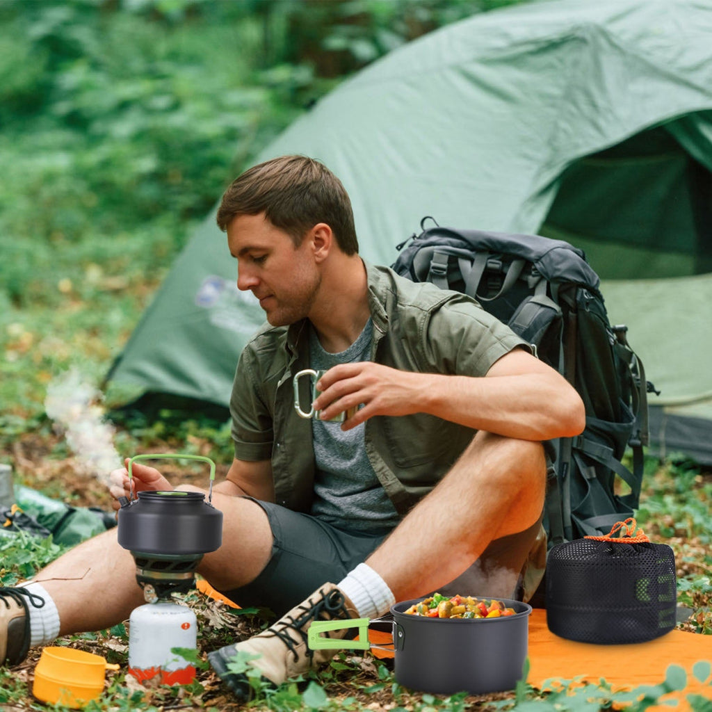 16-Piece Camping Cookware Set with Kettle