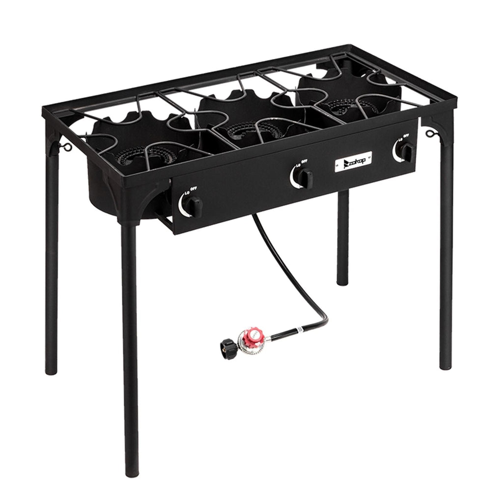 225,000 BTU Outdoor Propane Camp Stove – 3 Burner Cooker