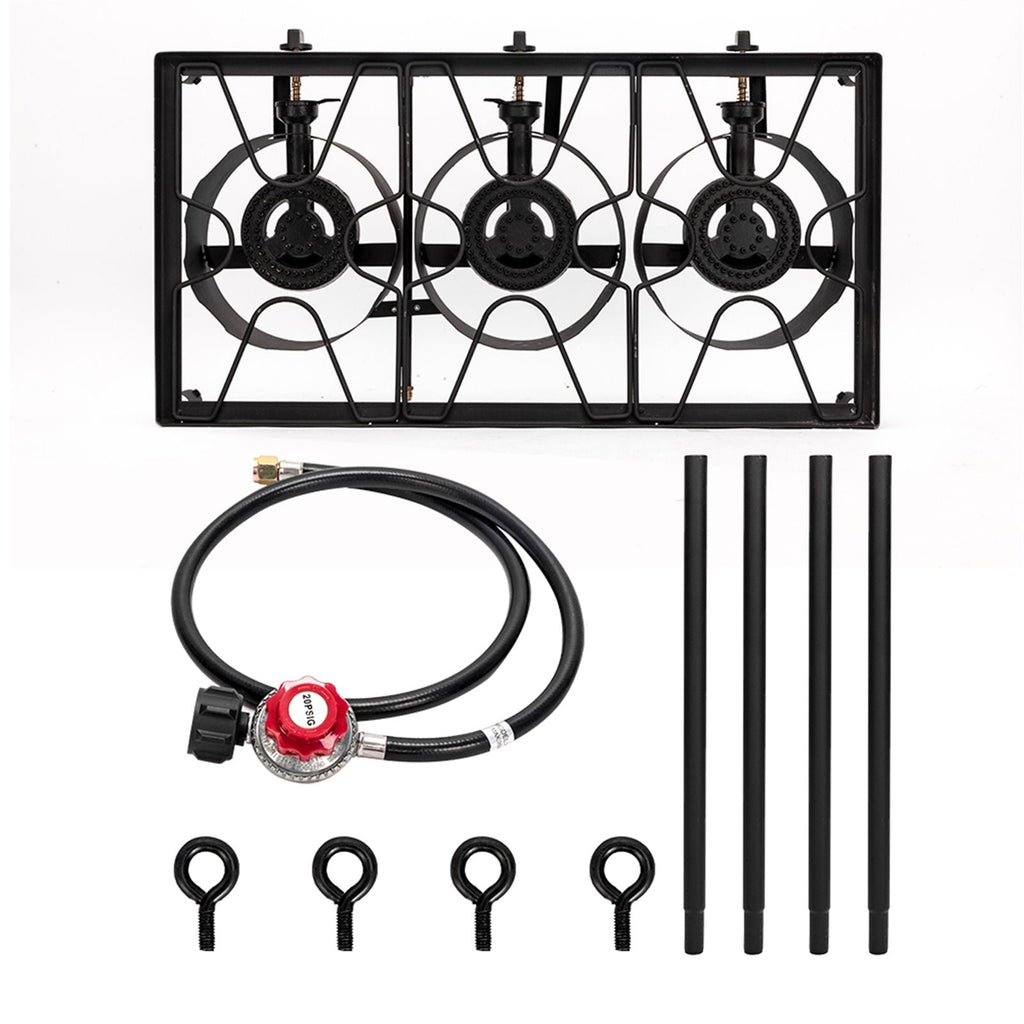 225,000 BTU Outdoor Propane Camp Stove – 3 Burner Cooker
