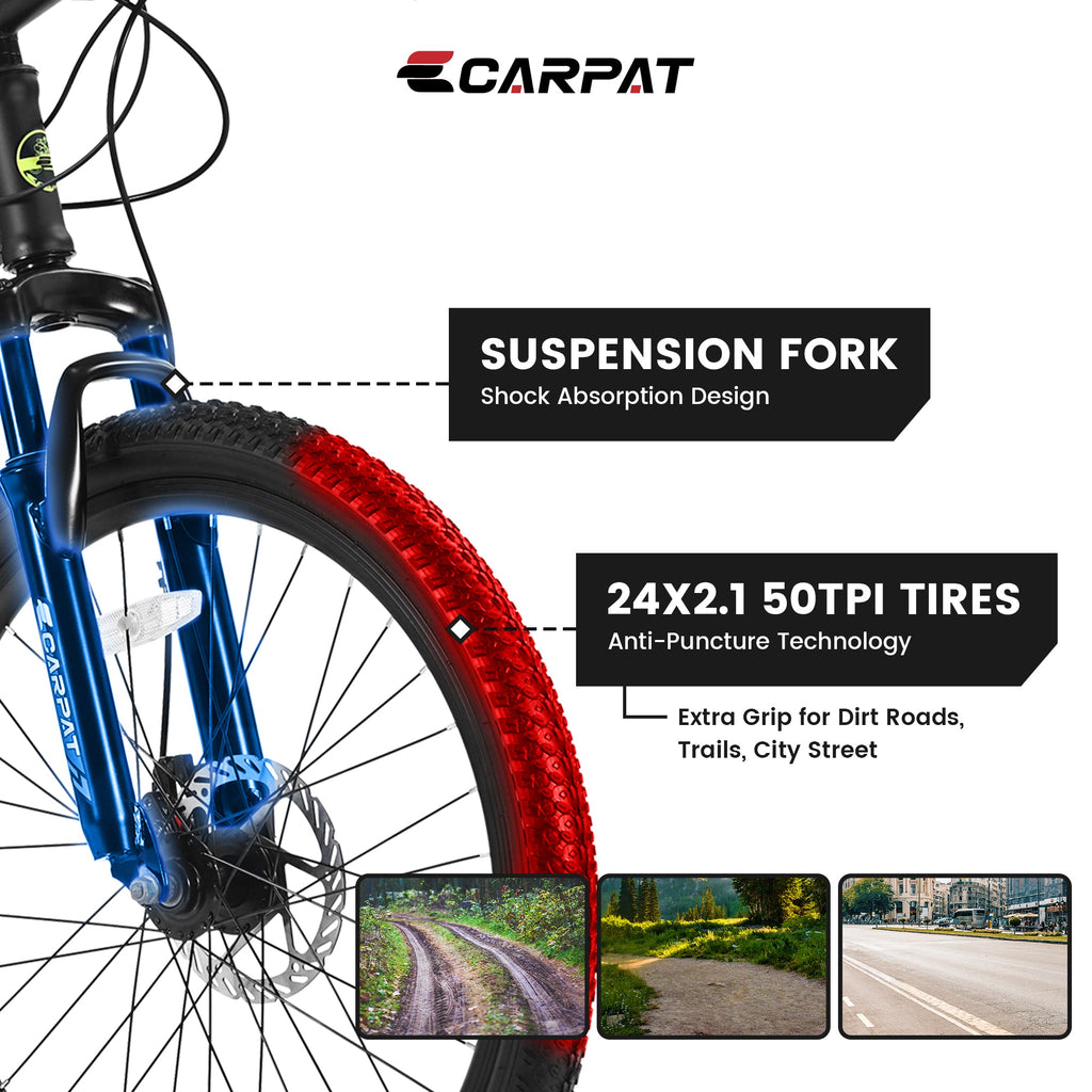 26" Adult Mountain Bike - 21-Speed, Dual Suspension & Disc Brakes