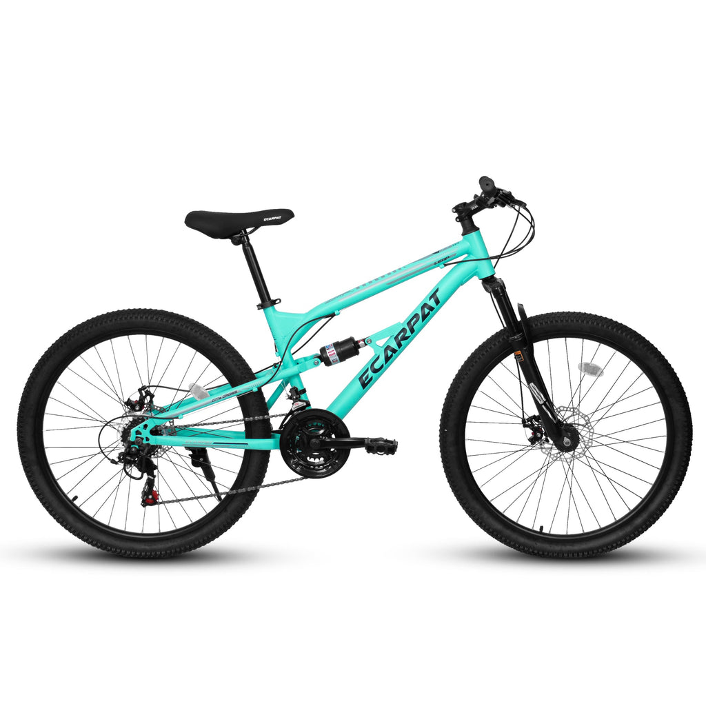 26" Adult Mountain Bike (Blue) - 21-Speed, Dual Suspension & Disc Brakes