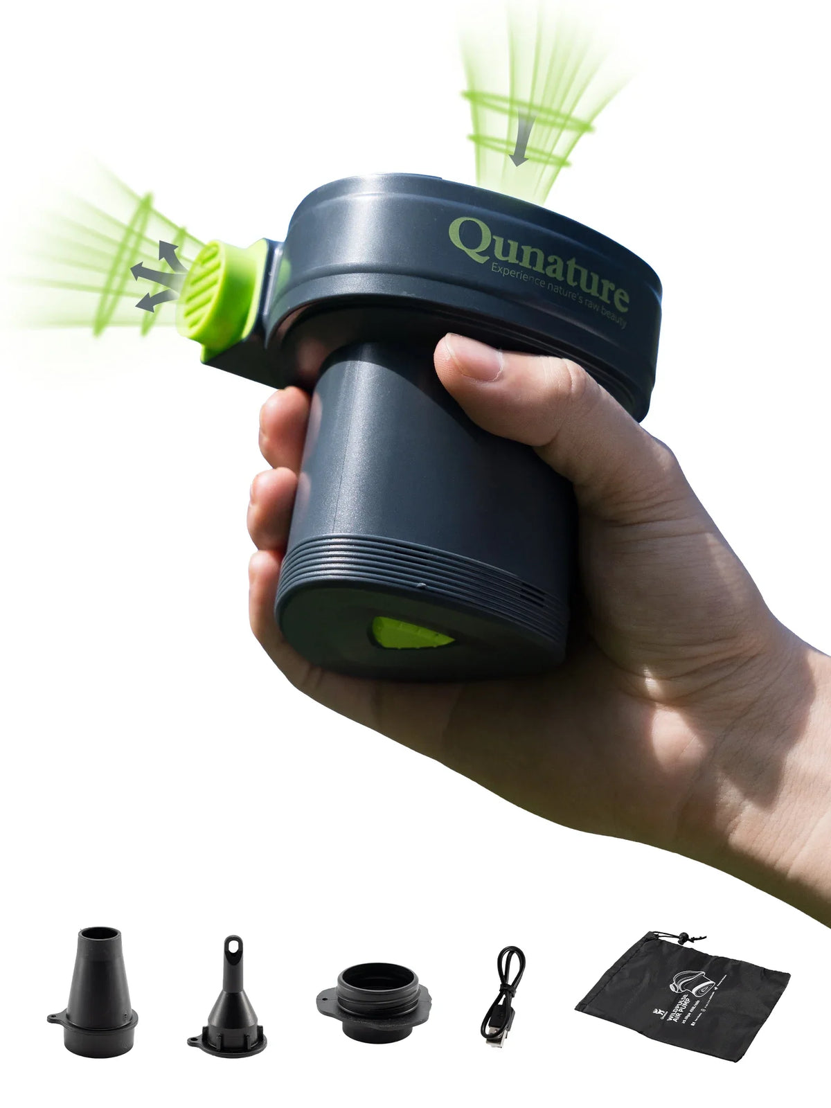 5KPa Rechargeable Electric Air Pump with 3 Nozzles & Type-C Cable